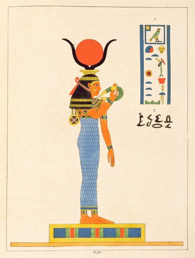 La déesse Hathor, illustration du Pantheon égyptien : collection des personnages mythologiques de l